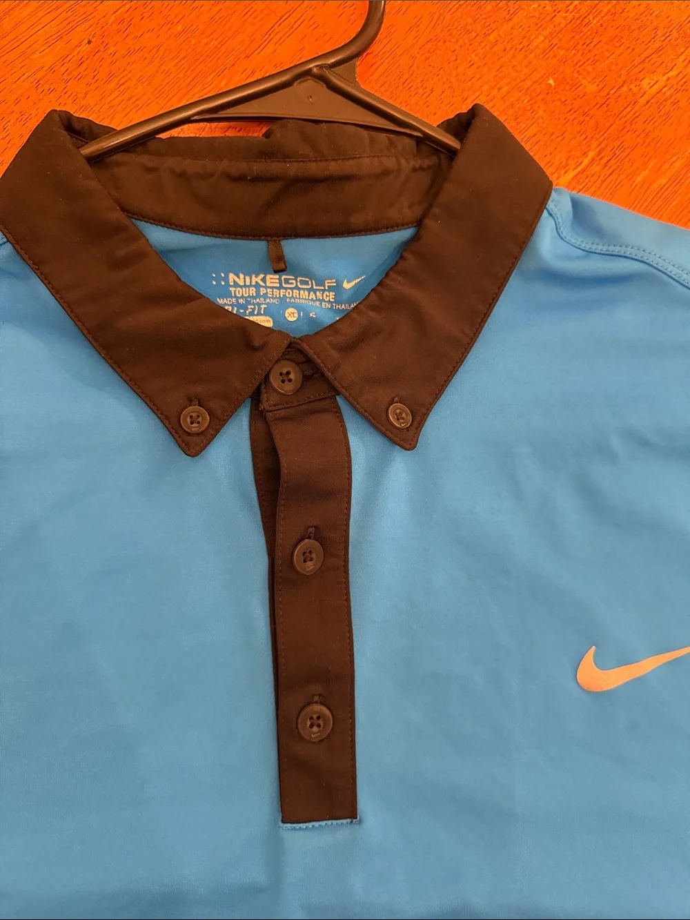 Nike Men's Bright Blue Polo with Black Trim xl